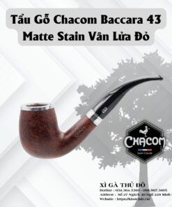 Tẩu Gỗ Thạch  Chacom Baccara 43 Matte Stain Vân Lửa Đỏ