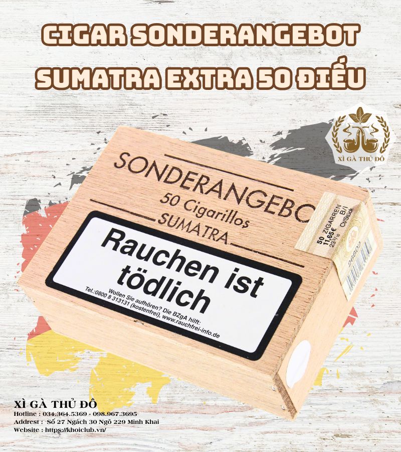 Xì Gà Sonderangebot Sumatra Extra Cigarillos (Hộp 50 Điếu)